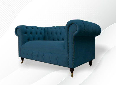 Bankstel 2-zits zitting Klassieke Chesterfield Blauwe Bankstellen Bankstellen Polster.